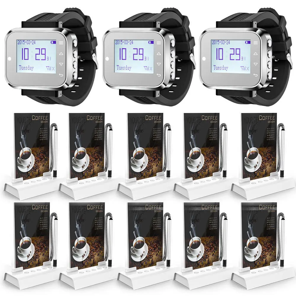 KERUI Wrist Pagers Wireless calling Systems For Restaurant Coffee Shop Pub Waiter Service Calling Ststem Wireless