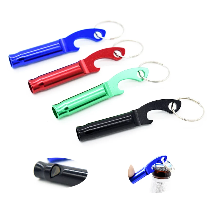 الطوارئ صفير في الهواء الطلق الرياضية صفارة إنقاذ المنقذة للحياة SOS صافرة المشجع يهتف مع المفاتيح فتاحة الزجاجات