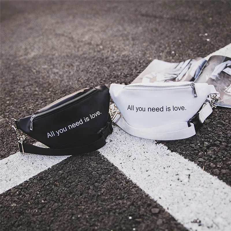 

Bag Belt Women 2018 New PU Leather Bum Bag Whiter Leisure Shoulder Bags Fanny Pack For Women Girls Letter Waist Bag Packs #40