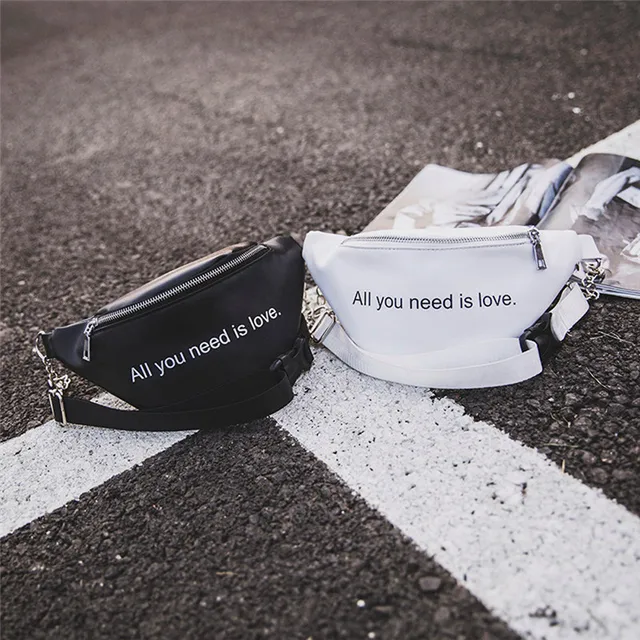 Bag Belt Women 2018 New PU Leather Bum Bag Whiter Leisure Shoulder Bags Fanny Pack For Women Girls Letter Waist Bag Packs #40