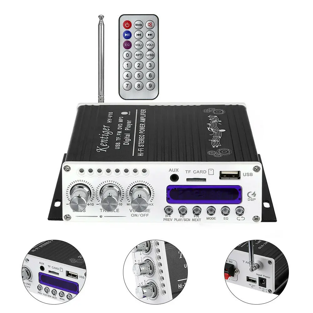 Kentiger V10 Bluetooth Hi-Fi беспроводной аудио усилитель класса AB стерео супер бас цифровой