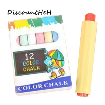

12pcs Chalk+1pc Chalk Holder Clip Non-dust Cleaning Teaching Pencil ccessories School Teaching Aids