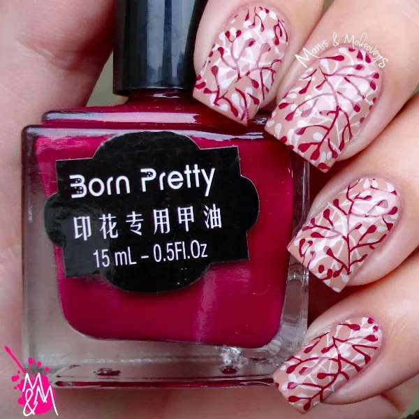 15ml dark red color born pretty nail art stamping polish nail