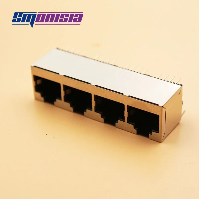 10pcs/lot 8P8C RJ Serial Network Interface Connector 56 1*4 RJ45 Socket