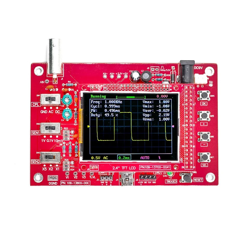 Цифровой осциллограф 2.4TFT 1Msps Комплект деталей для осциллографа делая Электронный диагностический инструмент Обучающий набор полная сборка