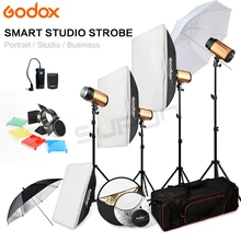 Godox 250SDI 4 x 250W Studio Flash Light stand with Carry Bag Soft Box 1000Ws kit 110V-240V