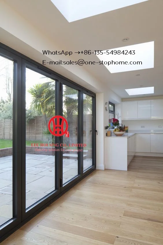 Glass Panel Aluminum Folding Door Bifold Door Sound Reduction