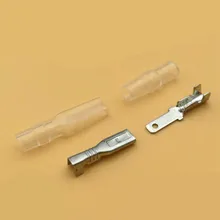 50 Sets (200 stks) 2.8/4.8/6.3 Vrouwelijke + Mannelijke Spade Connector Terminal met Isolerende Mouwen (200 stks)