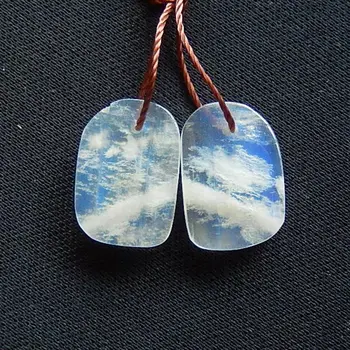 

Moon Stone Fashion Woman Earring Bead,Semiprecious jewelry earring,15x10x4mm,2.3g