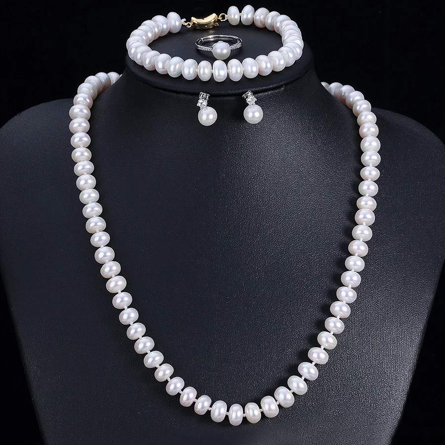 Good Quality Real Natural Freshwater Pearl Jewelry Sets For Women 4 good-quality-real-natural-freshwater-pearl-jewelry-sets-for-women-4