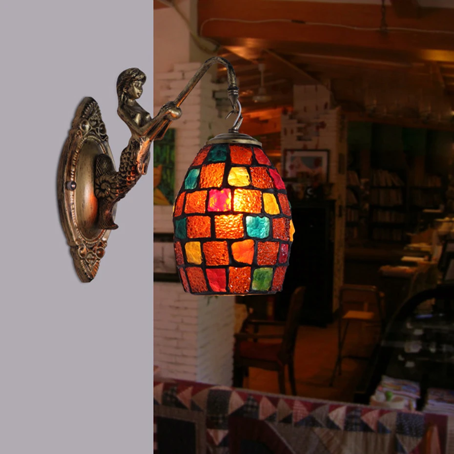 Mediterranean Style Decoration Turkish Mosaic Led Lamps Handmade