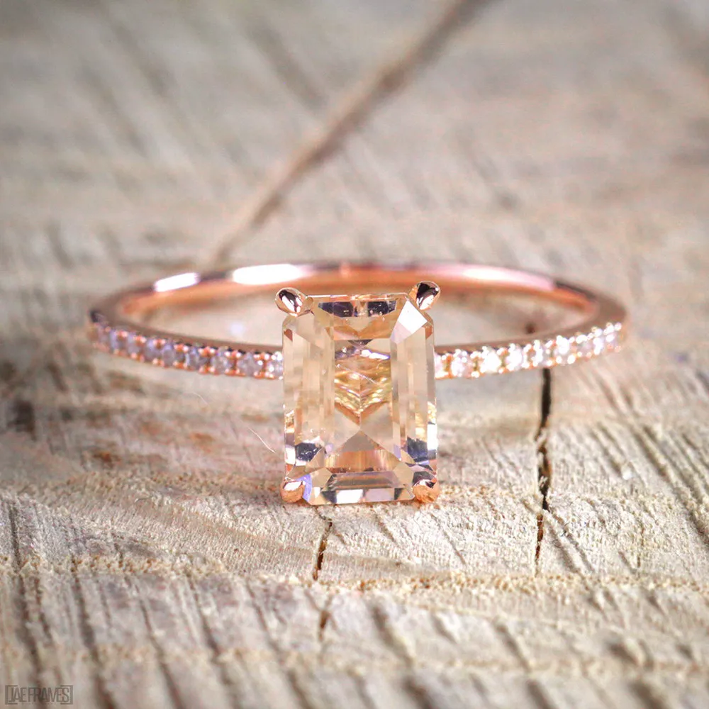 Комплект женских колец с квадратным фианитом роскошное обручальное кольцо