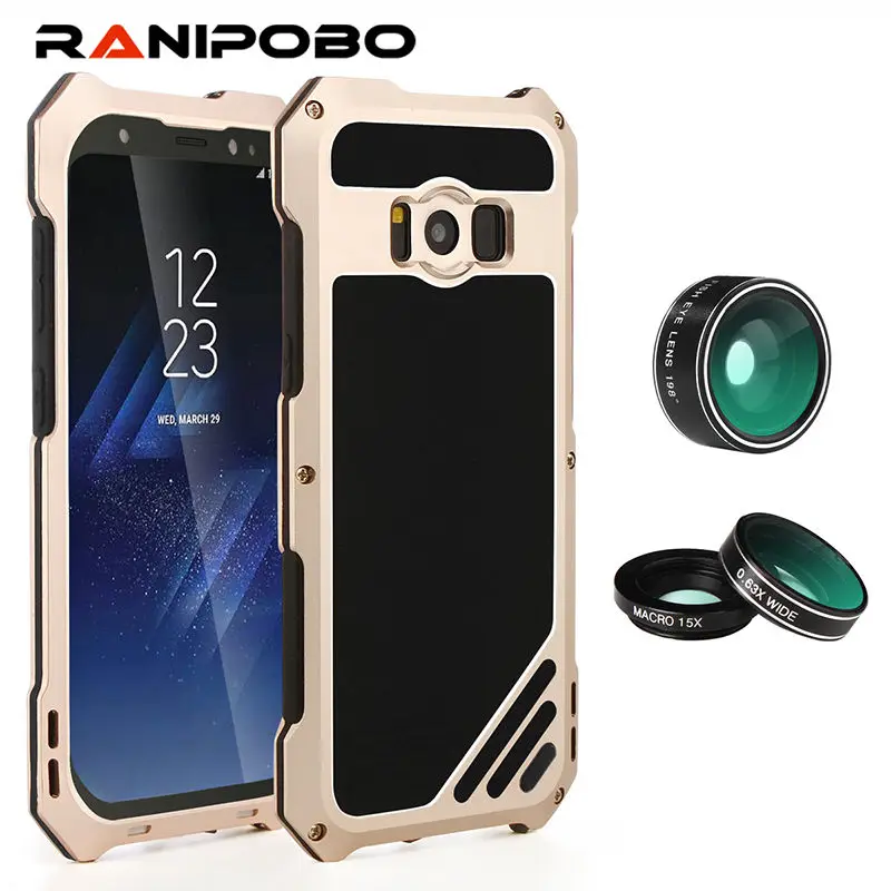 

3 in 1 Lens for Samsung Galaxy S8 Plus Protective Shockproof Cases with macro wide-angle fisheye Lenses