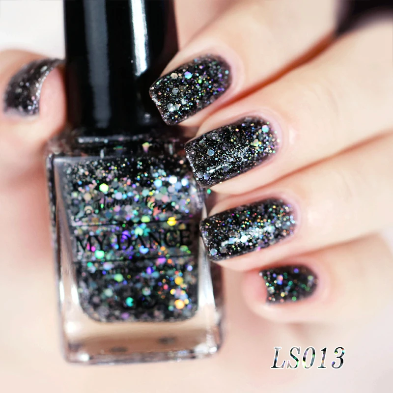 

16 colors 14ML MYDANCE Brand Soak-Off Ordinary Nail Polish Glitter Black Varnish Nail Art 3D Diamond Peel off Gel Nail Polish