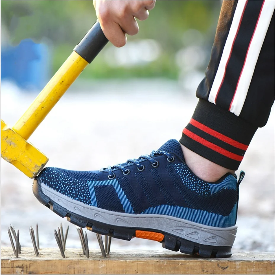 Men Breathable Steel Toe Cap Safety Shoes Men Outdoor Anti-slip Steel Puncture Proof Construction Boots Work Shoes men sneakers
