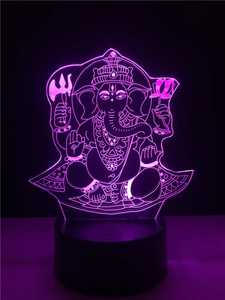Luminaria Table Lamp Led Light Elephant Multicolor Touch Change Thailand Creative Gradient Remote Usb Desk Mood 3d Buddha Night 4jAL53R
