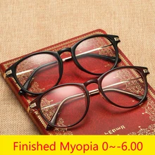 Коричневая оправа, очки для близорукости, модные черные очки для близорукости, женские и мужские-50-100-150-200-250-300-350-400-450-500-600