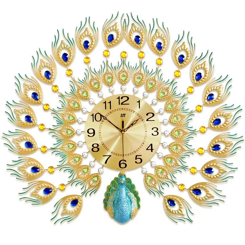 

Large 3D Peacock Wall Clock Home Decoration Digital Wall Watch Living Room And Bedroom Mute Clock Wall Modern Design Clocks