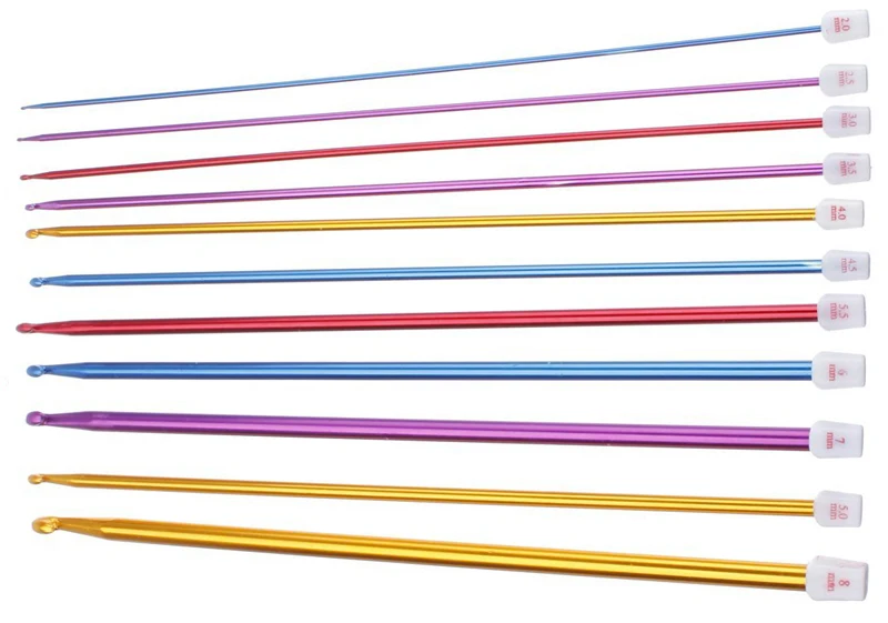 Hot-Selling-Practical-11Pcs-2-0-8-0MM-Multicolour-Aluminum-Tunisian-Afghan-Crochet-Hook-Knit-Needles