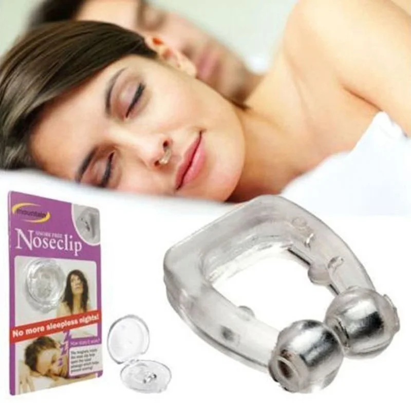 

Useful Silicone Magnetic Anti Snore Stop Snoring Nose Clip Sleep Tray Sleeping Aid Apnea Guard Night Device with Case