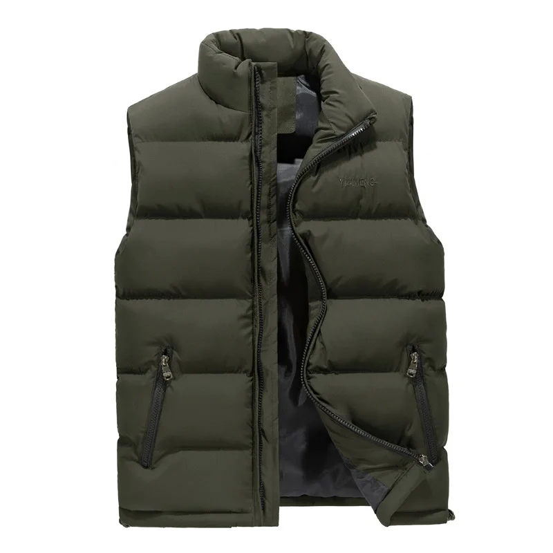 Бренд 5XL 6XL, мужская куртка без рукавов, жилет, зимние модные повседневные пальто, мужской жилет с хлопковой подкладкой, мужской утепленный жилет AF8801