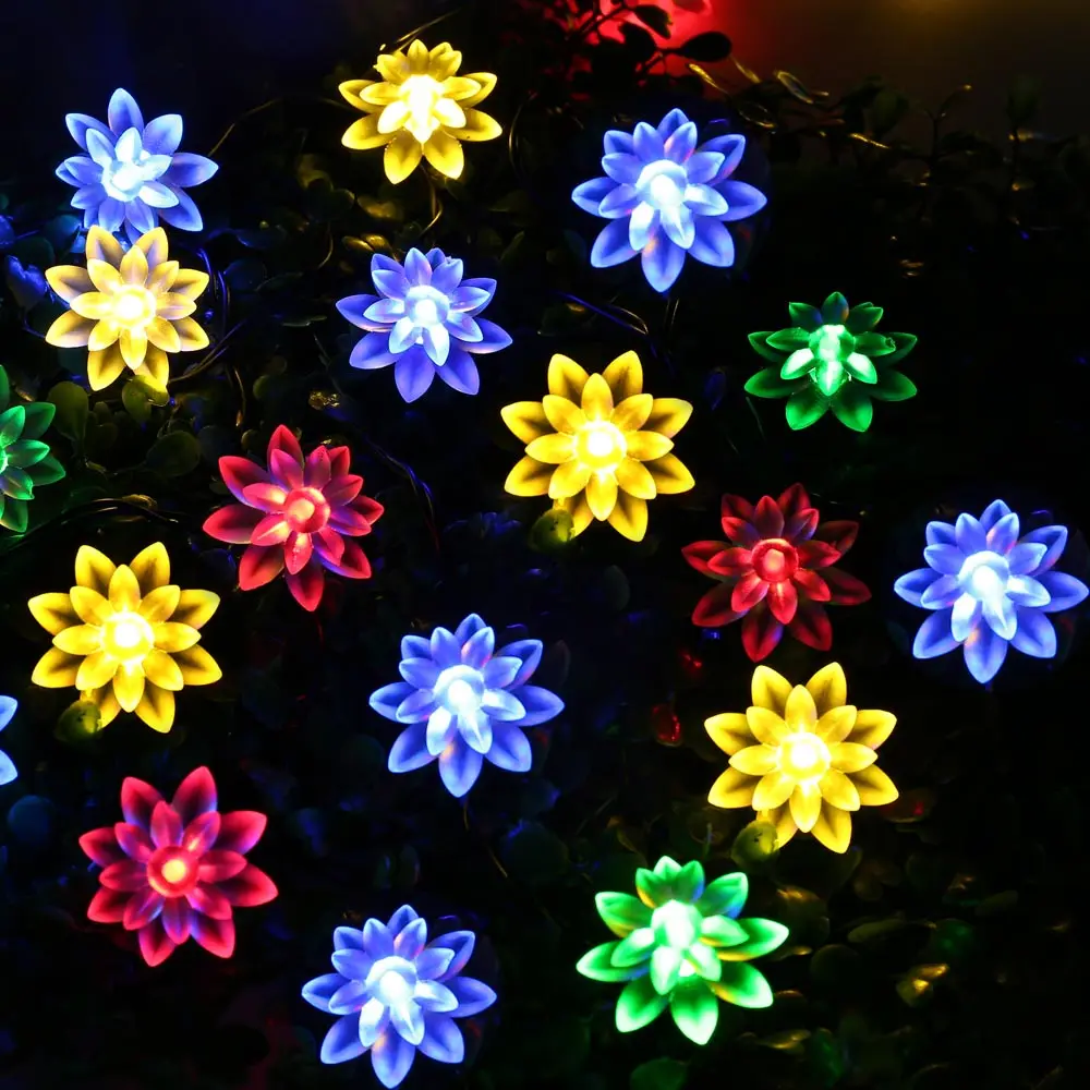 Solar Powered 6M 30 LED Ledertek Lotus Flower Solar String Lights