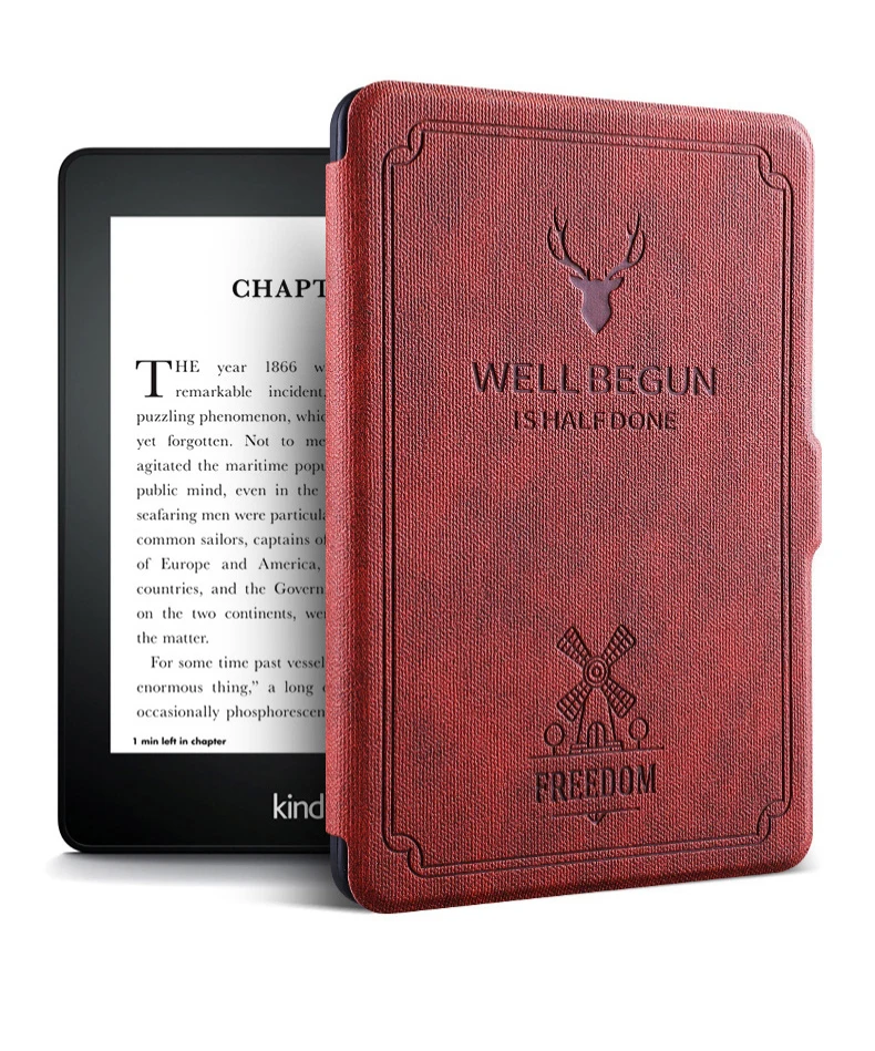 Чехол для amazon Kindle 8 поколения, 6 дюймов, электронная книга с рисунком оленя, искусственная кожа, откидная подставка, умный чехол, магнит, автоматический режим сна, пробуждение