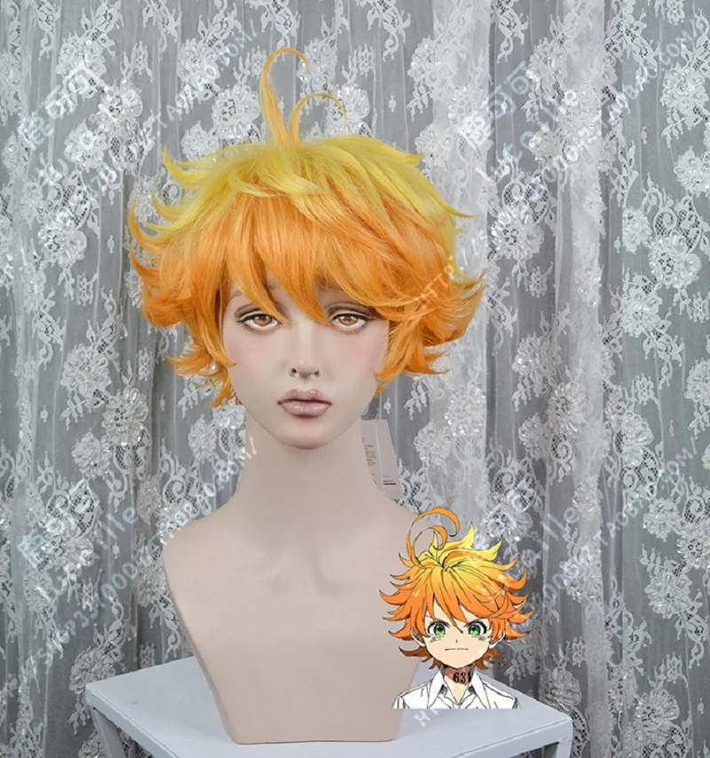 Женский парик для косплея Emma Yakusoku no Neverland оранжевый обещанный парики + шапочка