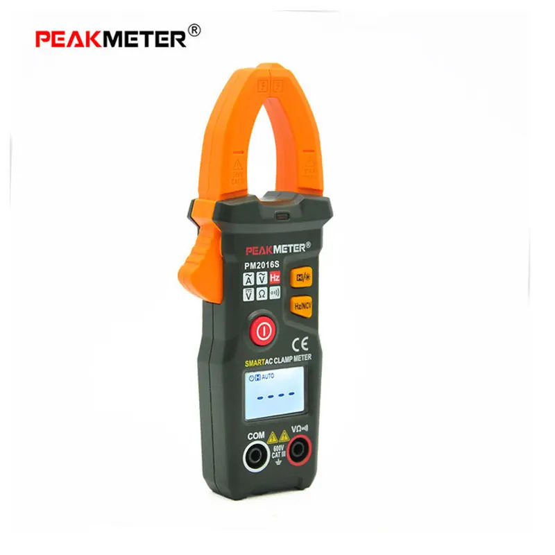 PEAKMETER PM2016S/PM2016A умный мини цифровой AC клещи 200A 600 В мультиметр с сопротивлением частоты удержания данных NCV тестер