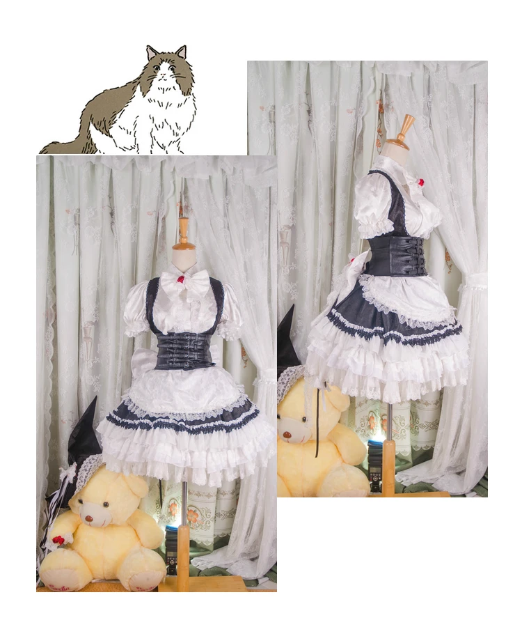 [Aangepast] Anime Touhou Project Kirisame Marisa Lolita Jurk Prachtige Outfit Cosplay Kostuum Elke Grootte Halloween Freeshipping