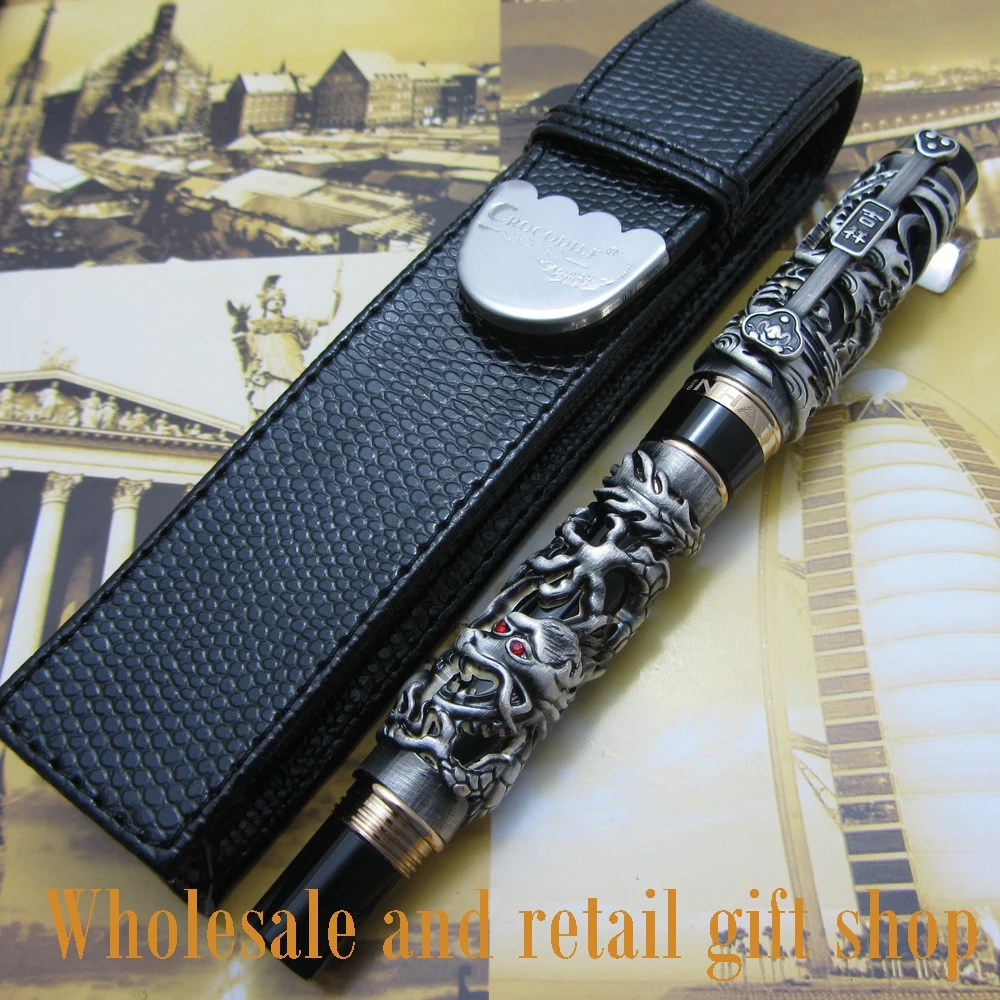 6 шт ручка Jinhao дракон феникс Тяжелая Китайская классическая удача зажим авторучка и ручка сумка