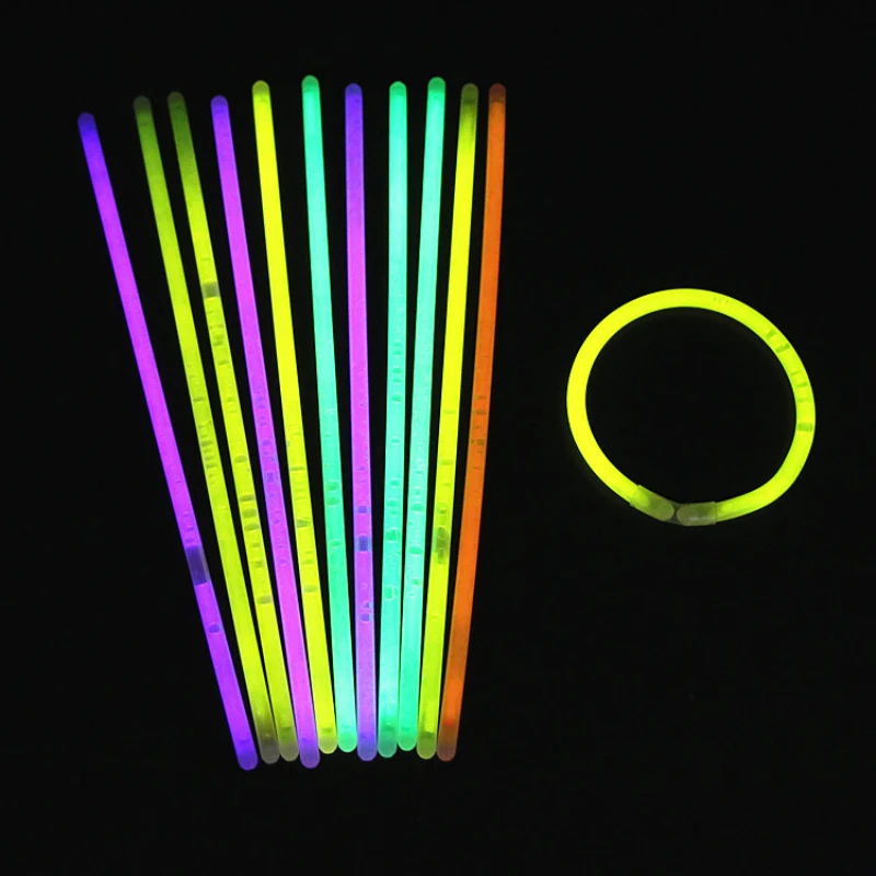 Многоцветный 100 штук светящиеся вечерние принадлежности светящиеся вечерние сувениры ралли рейв Премиум светящиеся палочки браслеты неоновый светильник