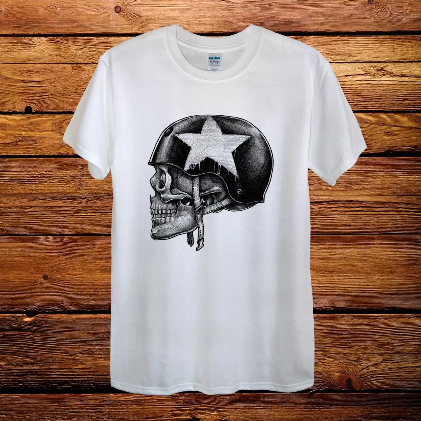 

Harley Biker Skull Top Design T-Shirt Men Unisex Women Fitted Davidson motorbike