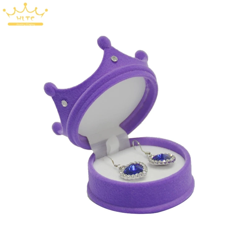 Корона бархатное кольцо Дисплей Коробка уха ожерелье заклепки чехол для ювелирных изделий контейнер свадебное кольцо подарок чехол для хранения сережек