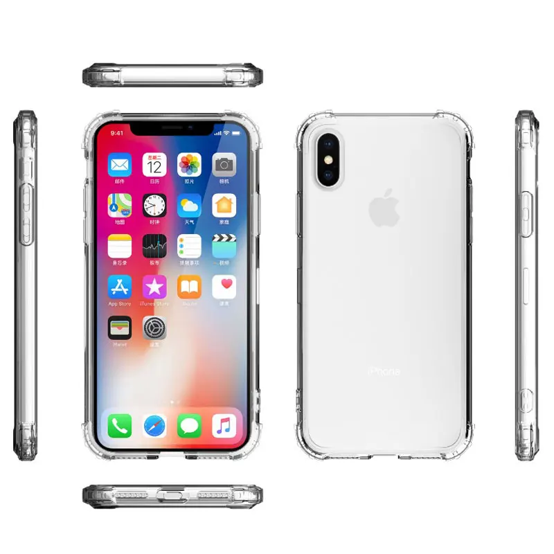 Luxury Shockproof Bumper Transparent Silicone Phone Case For iPhone X XR XS Max 8 7 6 6S Plus Clear protection Back Cover Coque (12)