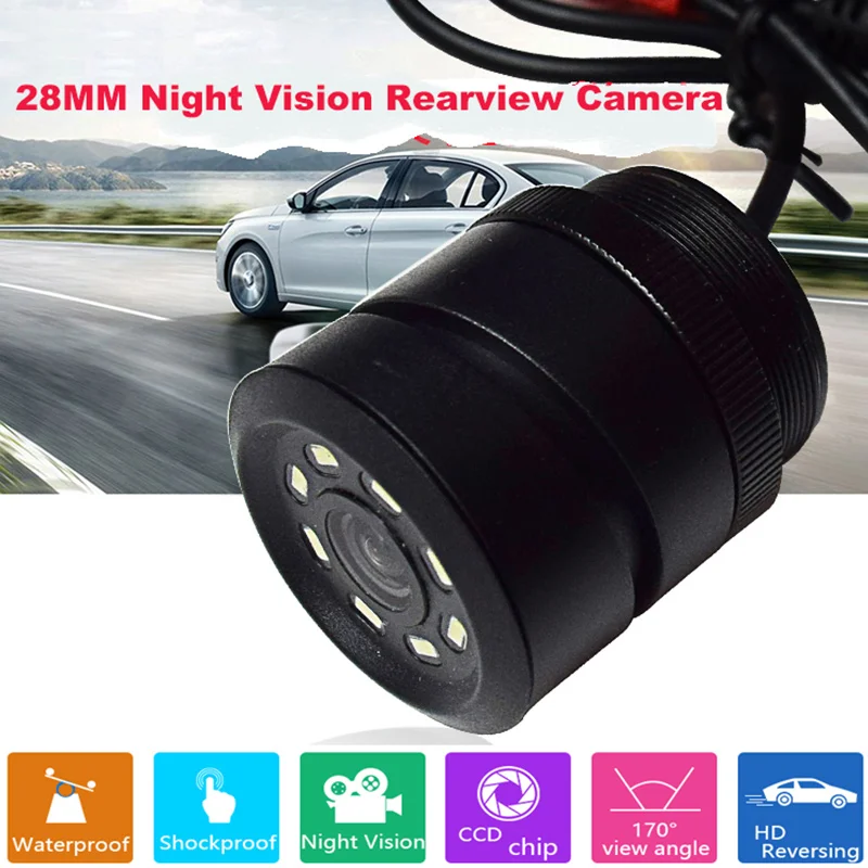 Junsun автомобильная DVD камера заднего вида 8 светодиодный HD с ночным видением 170 градусов Водонепроницаемая камера заднего вида