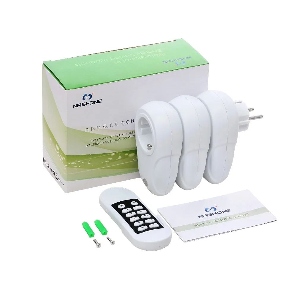 

Nashone Power Socket socket plug control remote switch wireless socket 3 wireless switch remote home plug smart switch wireless