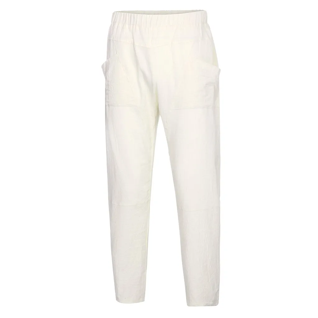 Men's Summer New Style Simple And Fashionable Pure Cotton And Linen Trousers