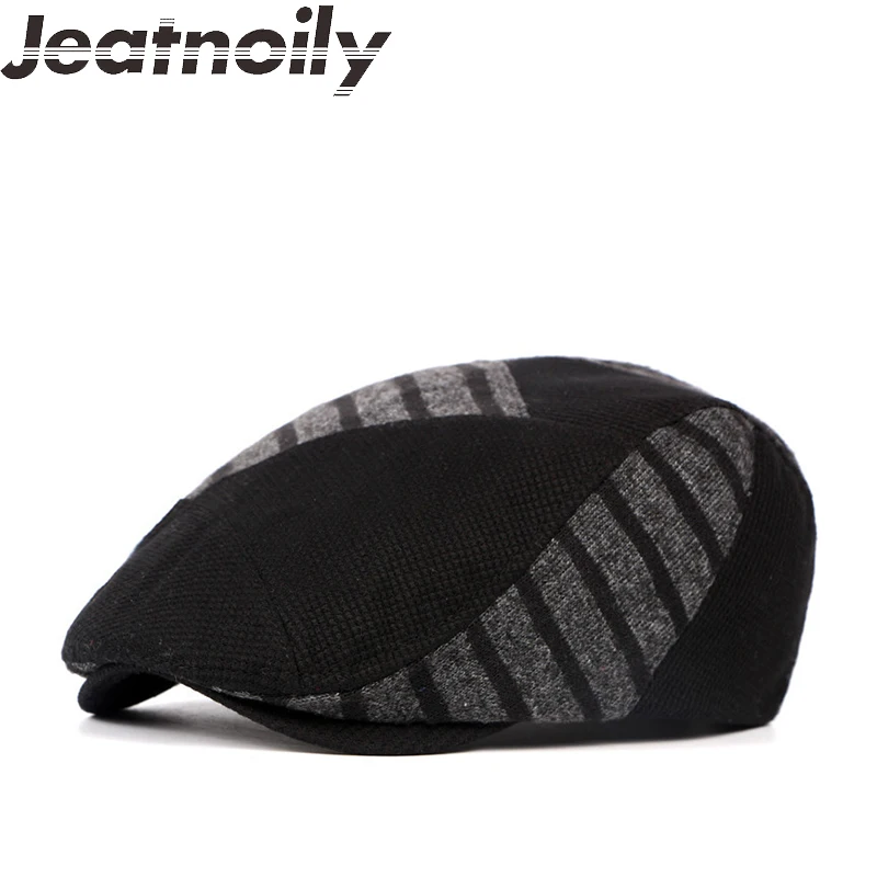 New Unisex Autumn Winter Beret Buckle Hat For Men Women Solid Leisure Wool Warmer Knitted Cap