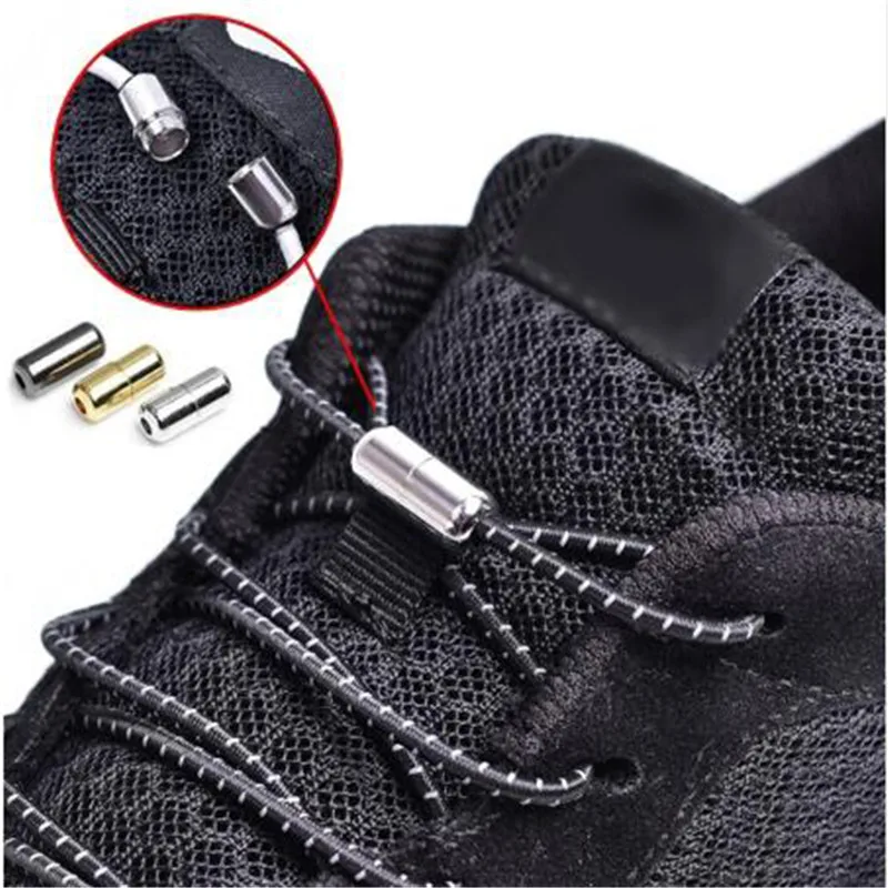 

1Pair Elastic Locking Shoelaces Round No Tie Shoe Laces Kids Adult Sneakers Shoelaces Fast Lazy Shoe Lace Shoestrings