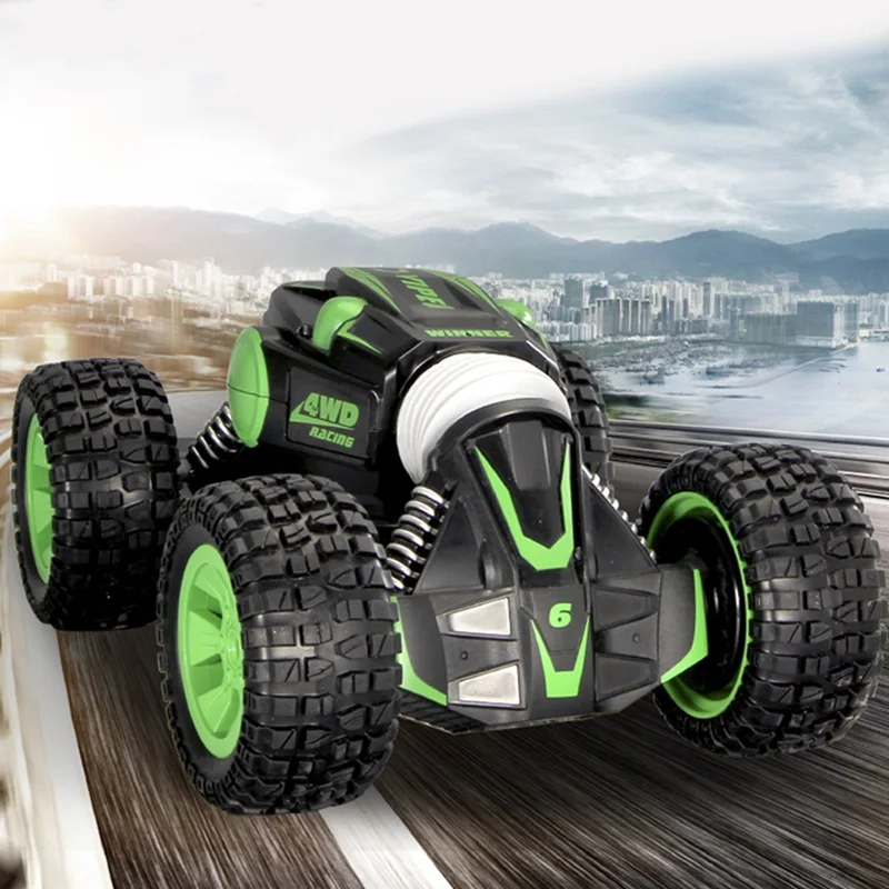 Green PXtoys 9903 1/10 2,4G 4WD двухсторонняя трюк rc автомобиль 360 ° вращающаяся игрушка - Цвет: Green