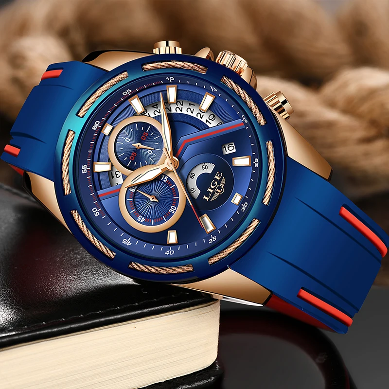 Relogio Masculino 2019 LIGE мужские часы с силиконовым ремешком Топ бренд класса люкс