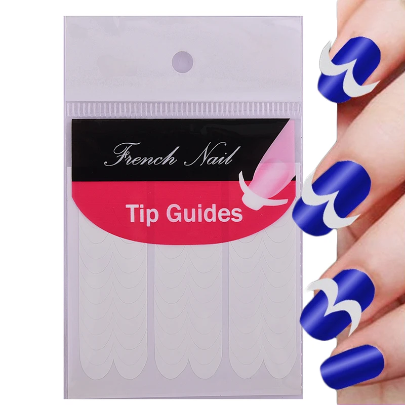 

ROSALIND 10PCS/lot Stickers DIY French Manicure Nail Art Smile Tips Decal Guide Tools Gel Polish Finger Decorations