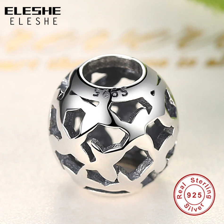 ELESHE Fit Original Charms Bracelet DIY Jewelry Butterfly Family Tree Heart Openwork Charm 925 Sterling Silver Beads