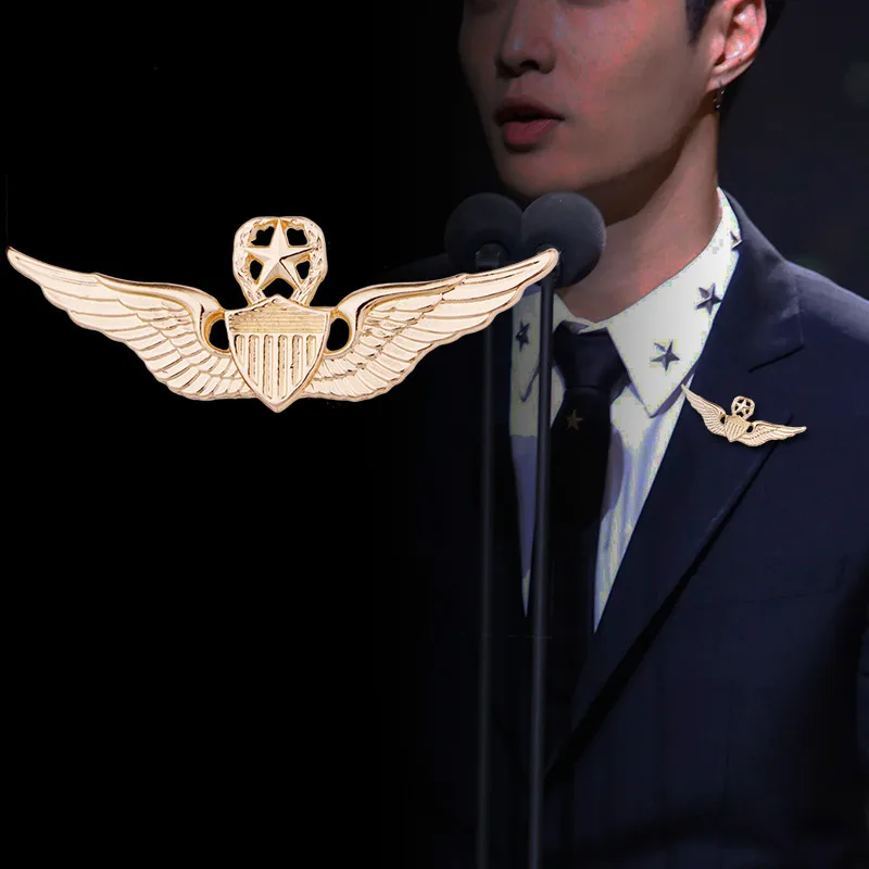 

i-Remiel Korea Luxury Angle Wing Brooch Crown Pin Overcoat Fashion Brooches Male College Wind Army Badge Clothing & Accessories