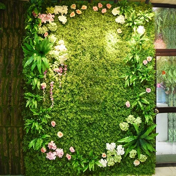 

40*60cm more type Popular green plant wall Home Decor Green Plant Artificial Flower Plastic Garland artificial flowers wall