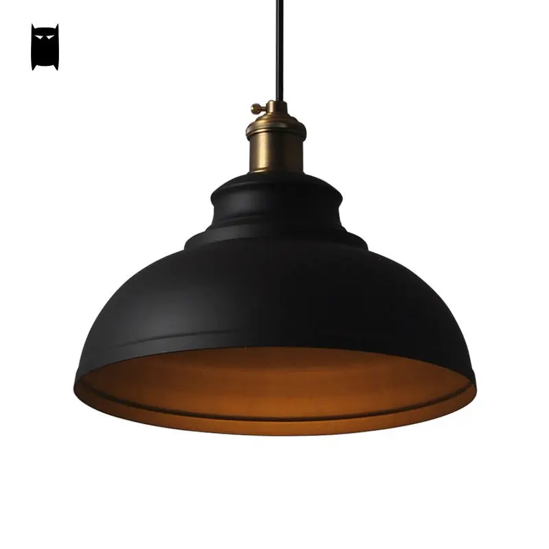 White Black Cover Shade Pendant Light Cord Fixture Loft Vintage Industrial Retro Iron Hanging