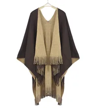 Вязаный кардиган, Женский Зимний вязаный кашемировый пончо, накидки, шаль, кардиганы, свитер, пальто, d90709