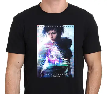 

2019 Newest Letter Print Ghost In The Shell Scarlett Johansson Anime Manga Mv T-Shirt Size: S-M-L-XL-XXL T-Shirt Casual Man Tees
