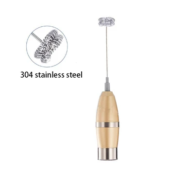 

304 Stainless Steel Electric Milk Frothers Handheld Mixing Foamer Double Head Multifunctional Milk Foamer Egg Beater
